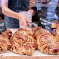 Savouring the city. Swedish Cinnamon buns on display in a bakery in Stockholm