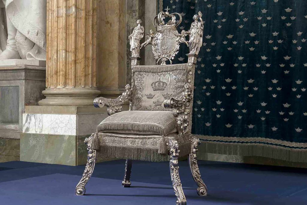 Queen Kristina's silver throne at The Royal Palace. 