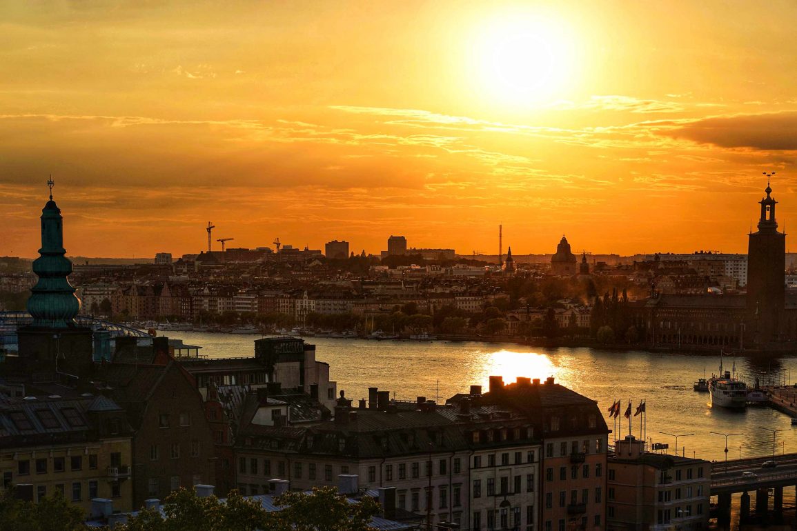 Cityscape of Stockholm during summer.