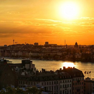 Cityscape of Stockholm during summer.